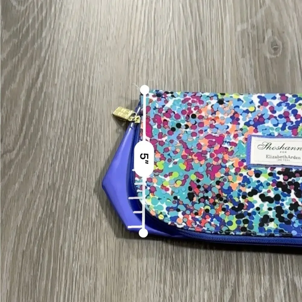 Shoshanna for Elizabeth Arden Multicolor Dot Pattern Makeup‎ Travel Bag Case